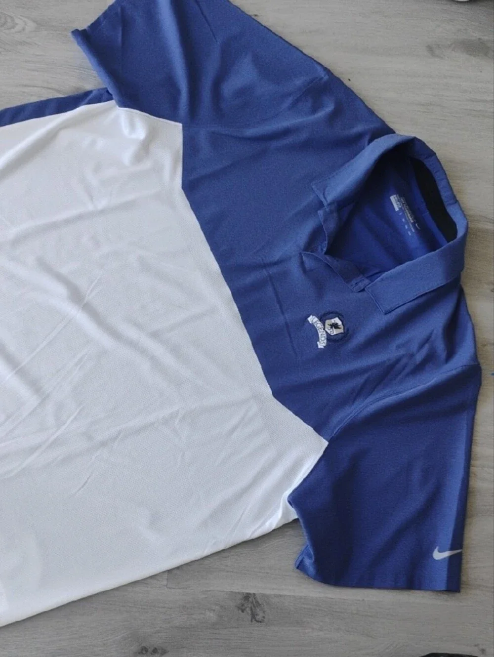 XXL Nikegolf Blue and White Men's Polo - Two-Tone Legends Golf Course